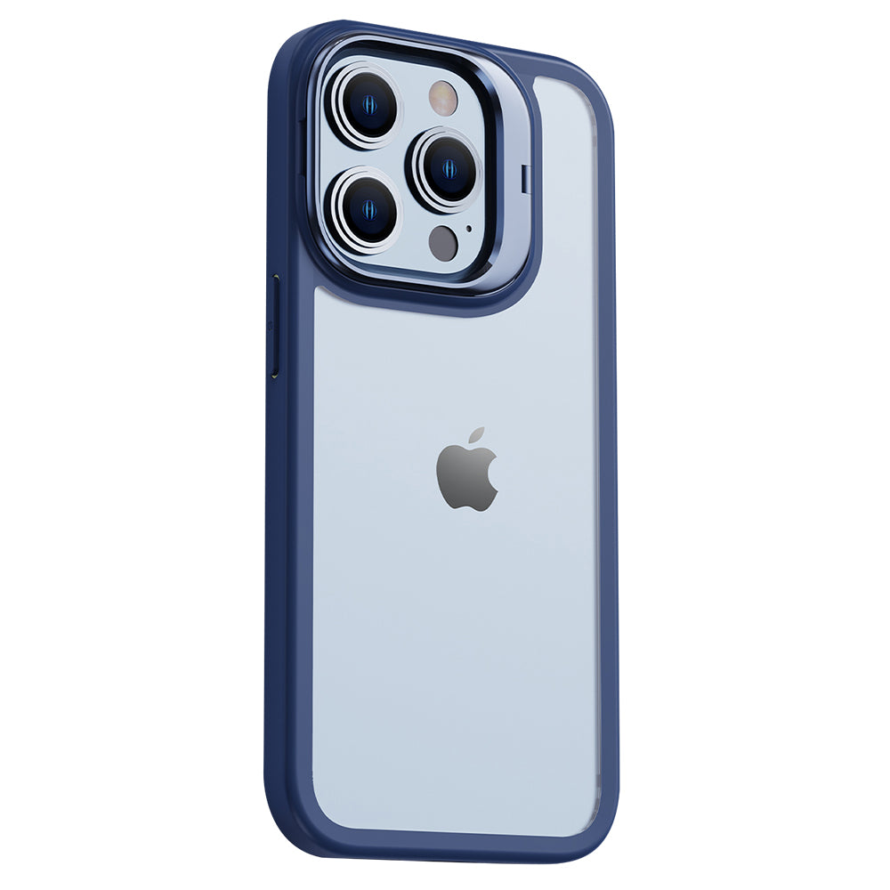 X-Level til iPhone 14 Pro PC TPU mat telefoncover Aluminiumslegering usynligt Kickstand Cover X-Level til iPhone 14 Pro PC TPU mat telefoncover Aluminiumslegering usynligt Kickstand Cover